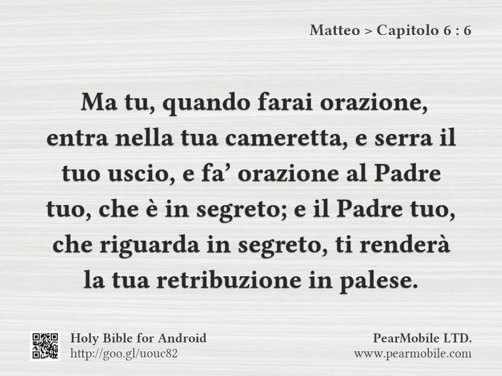 Matteo, Capitolo 6:6